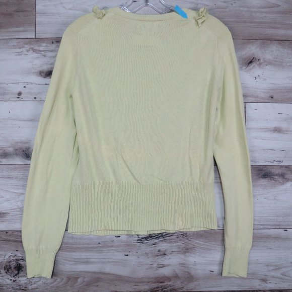 Van Heusen* Women's Long Sleeve Button Down Ribbed Collarless Ballet Neck~ Small - Picture 10 of 13